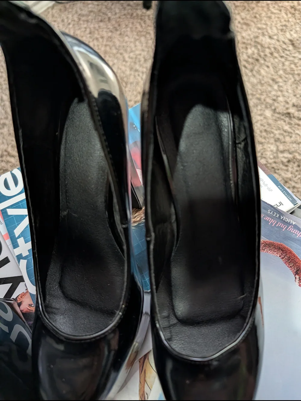 Classic Black Patent Platform Pumps - Women's Dress Heels